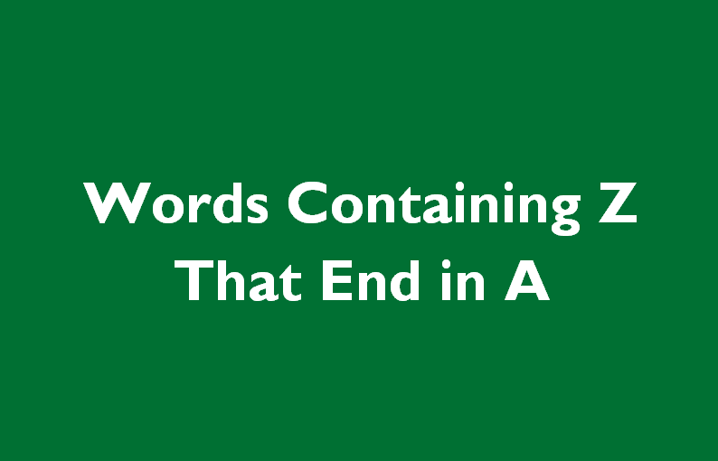 words with z that end in a